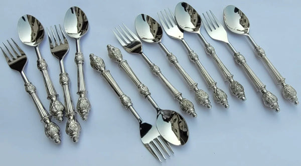 The Amála Silver 12 Piece Spoon & Fork Set: The Perfect Pairing for Every Plate