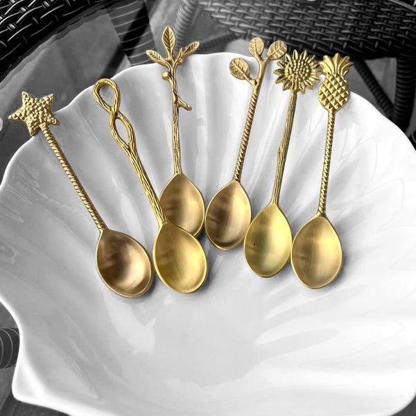 Mitháas - Set of 6 Brass Desset Spoon