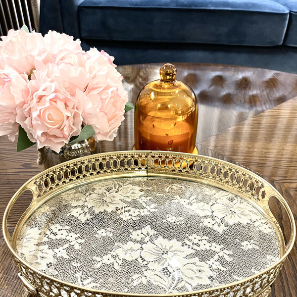 Názm - Brass tray with delicate fabric